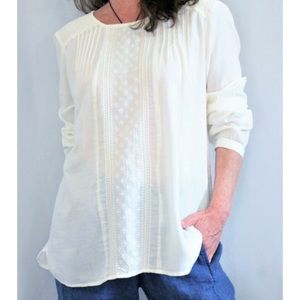 Ruff Hewn off white embroidered blouse (PM)